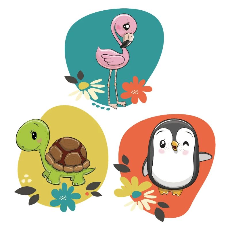 Flamingo Turtle Penguin