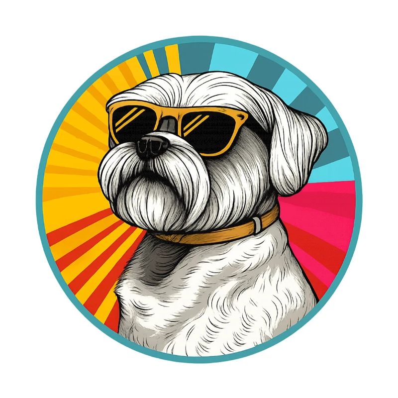 Sunburst Pup mit Retro-Sonnenbrille