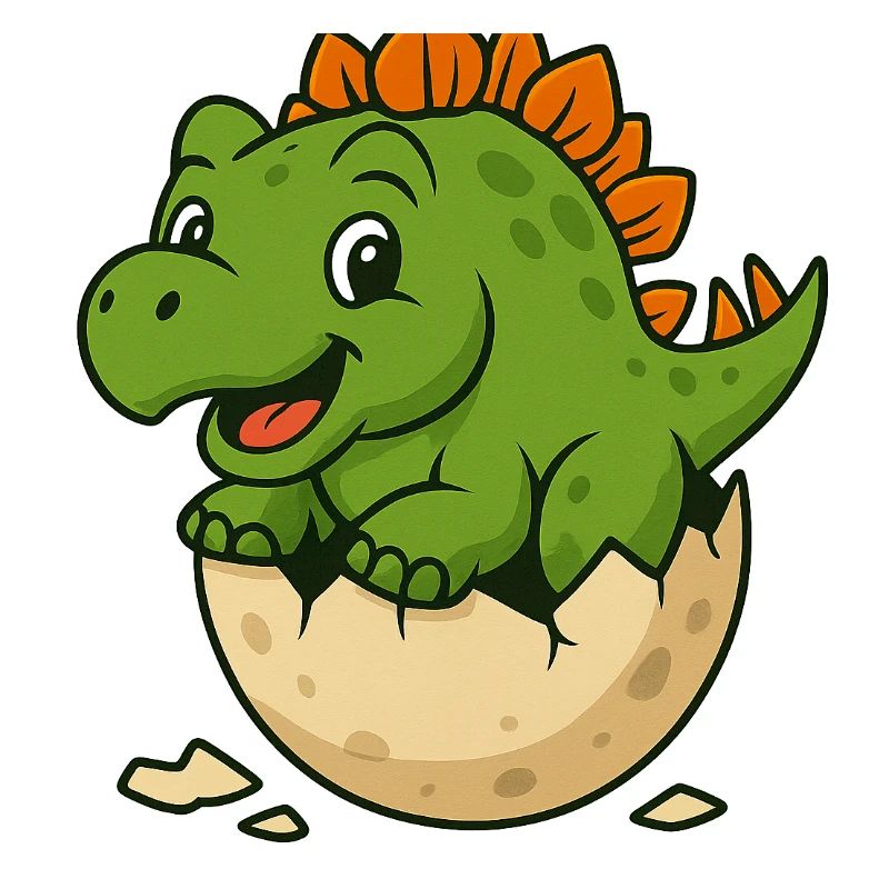 Cute dinosaur offspring on egg