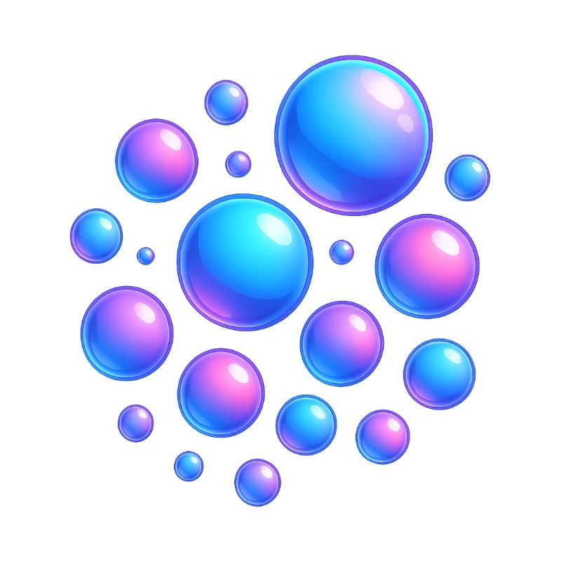 Irisierende Blasen Neonfarben