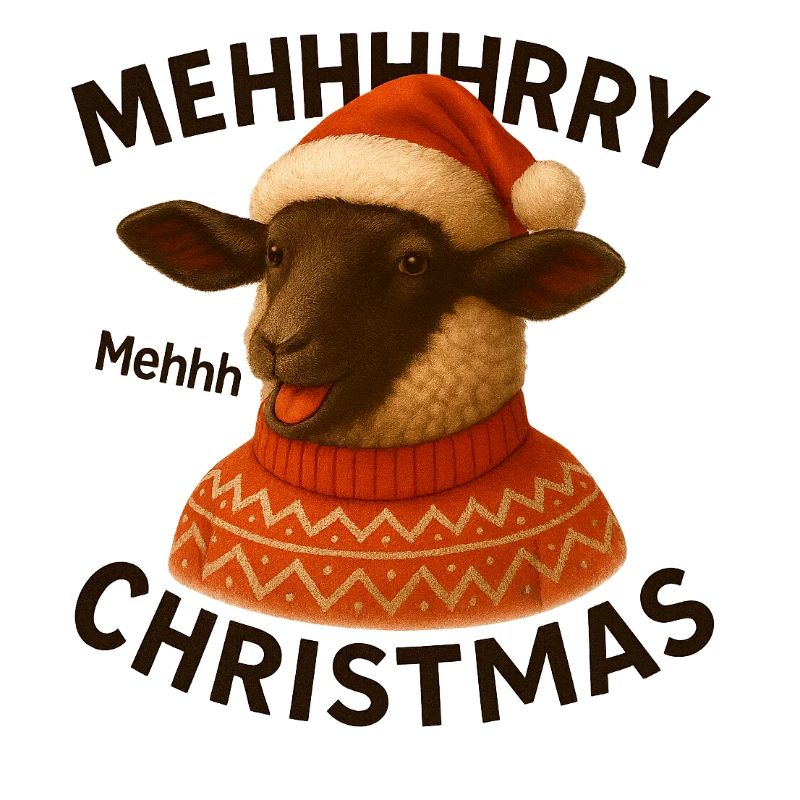Meh Weihnachts-Schaf-Pullover