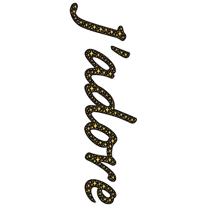 Traînée d'étoiles dorées cursive