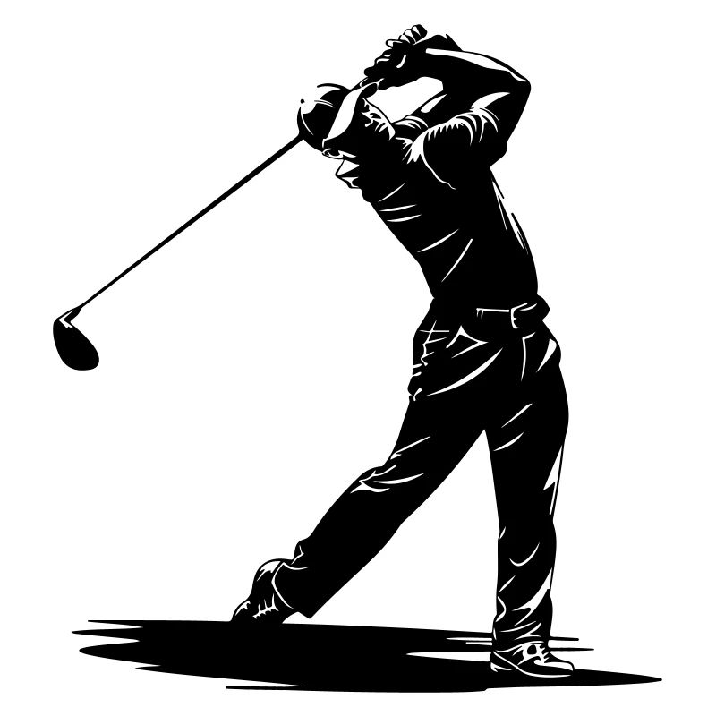 Silhouette de swing de golfeur