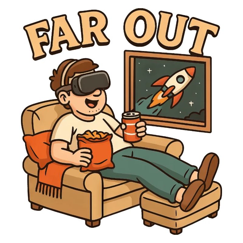 Cool Astronaut VR Chips Watching TV Chilling