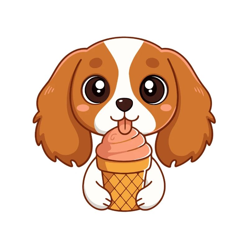 Chiot mignon glace