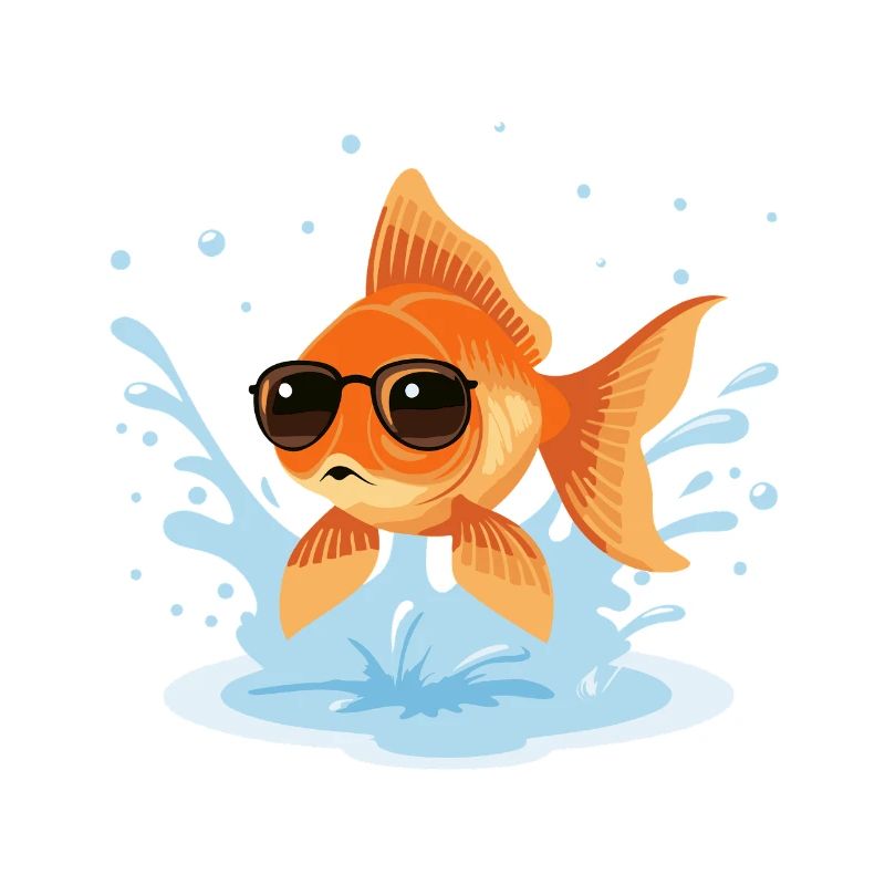Poisson doré lunettes estivales