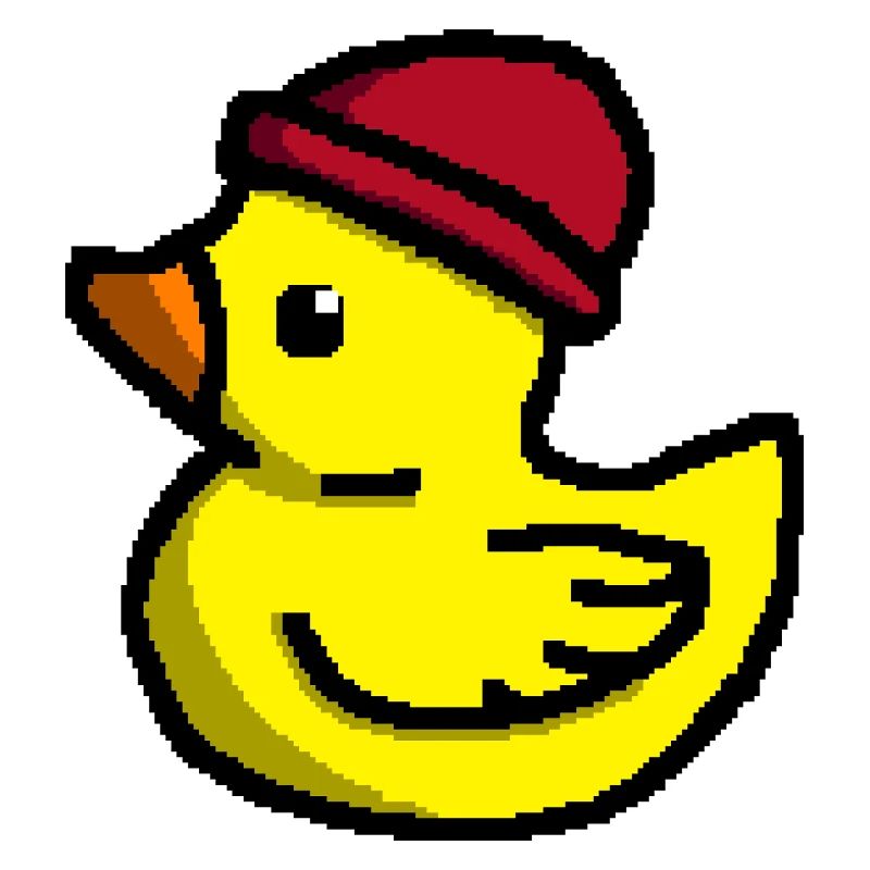 Mignon Pixel Duck en Tuque Rouge