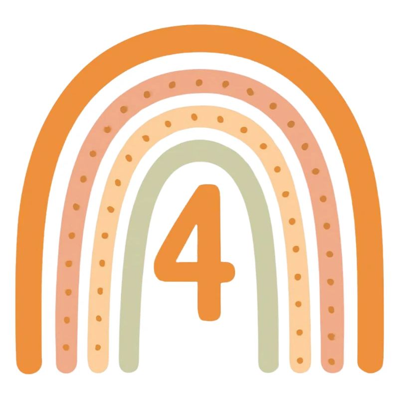 Vierter Geburtstag Regenbogen