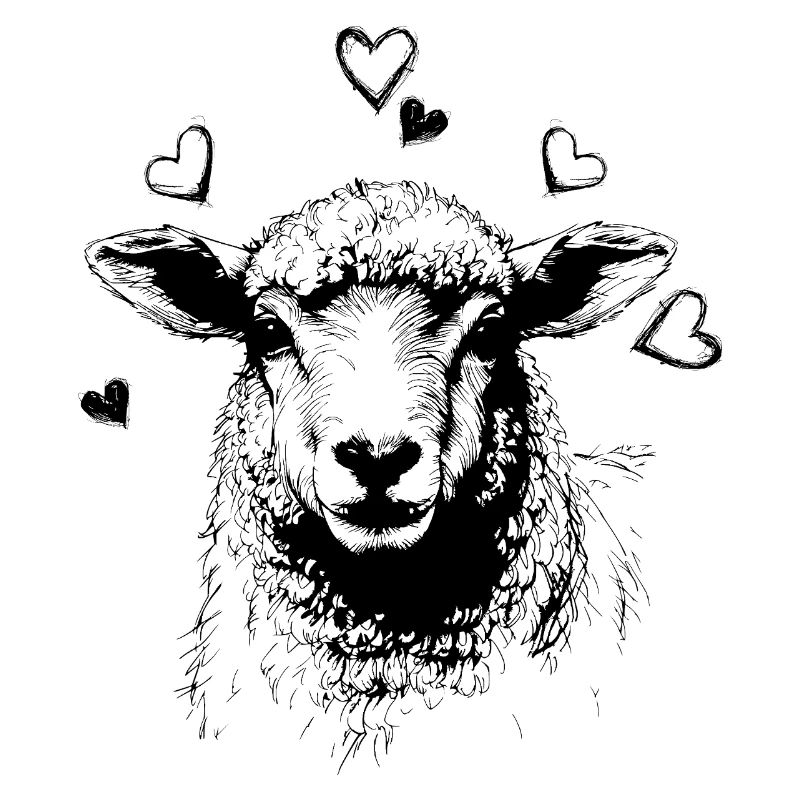 Schaf mit Herzchen
