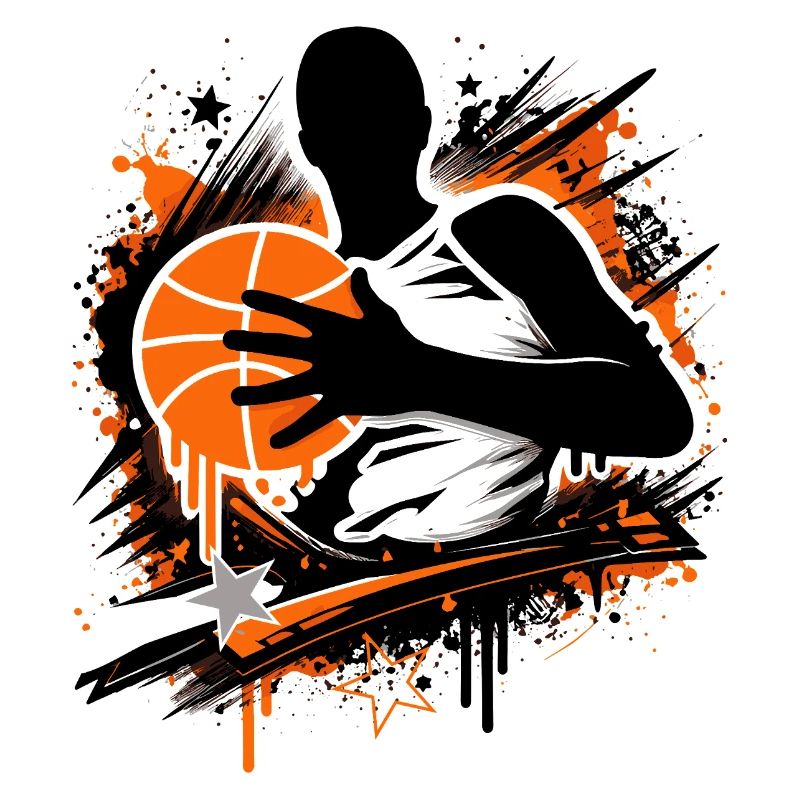 Basketball player with ball