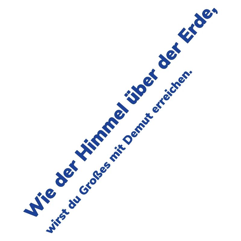 Himmel über Erde Diagonaltext