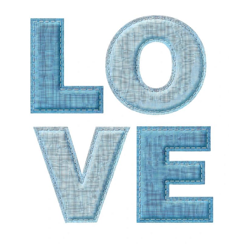 Love Denim Patch Schrift
