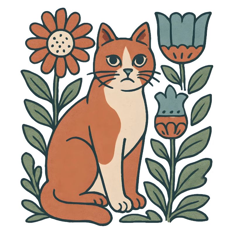 Chat Jardin Fleurs Ami Chat