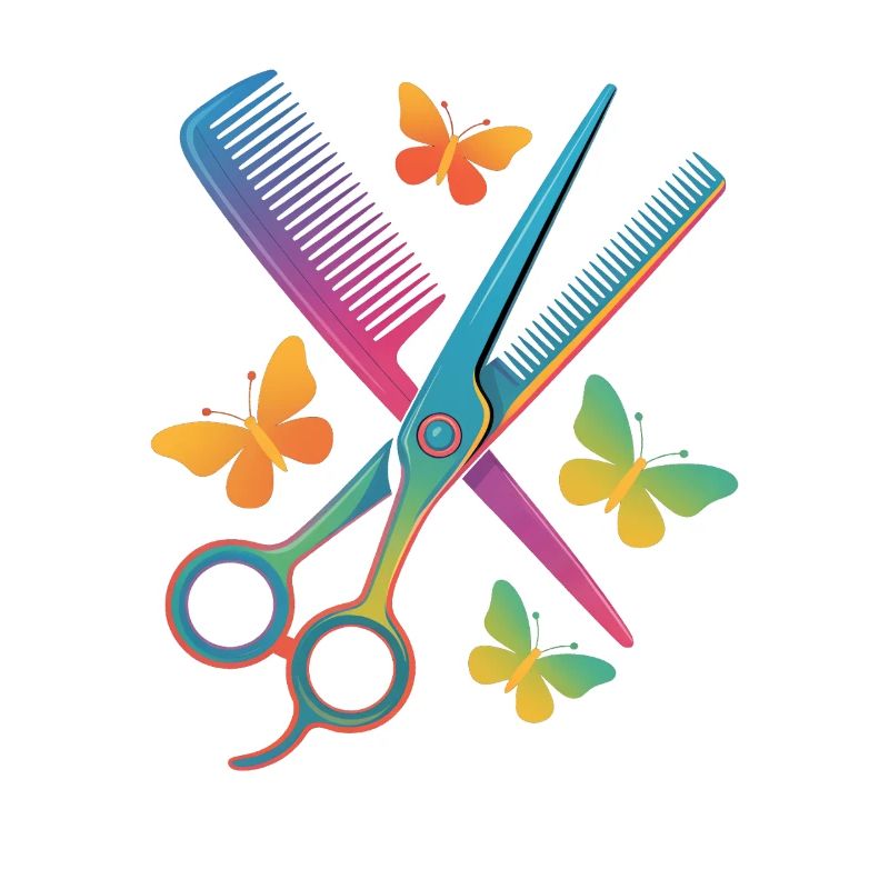 Coiffeur Ciseaux Peigne Papillon