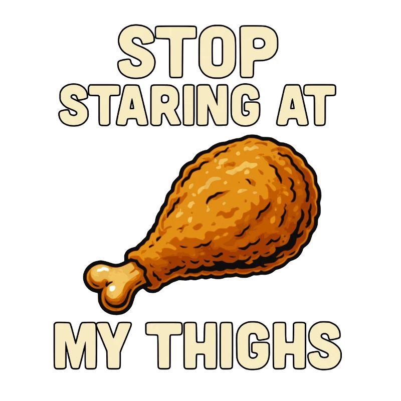 Humorous chicken motif with text