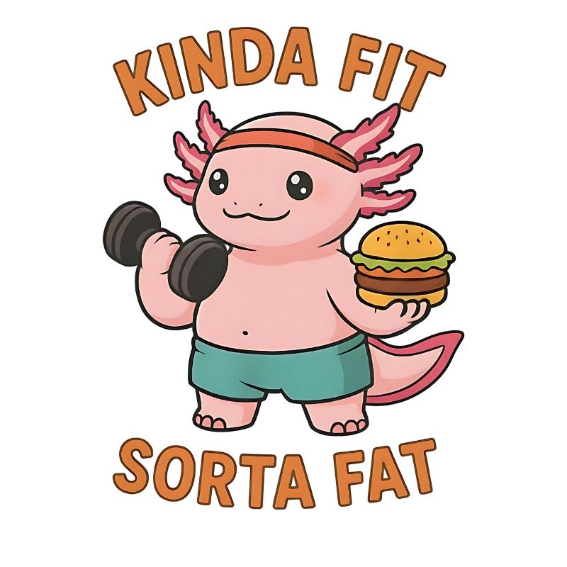 Kinda Fit Sorta Fat Funny Gym Cute Hippo Retro