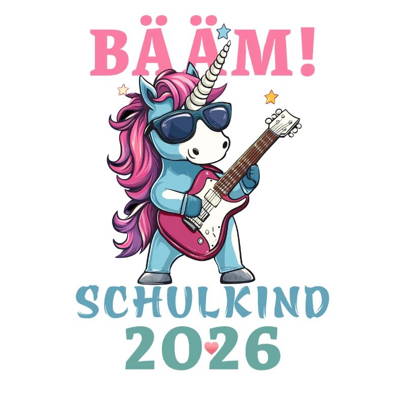 BÄÄM Schulkind 2026 Einhorn Einschulung