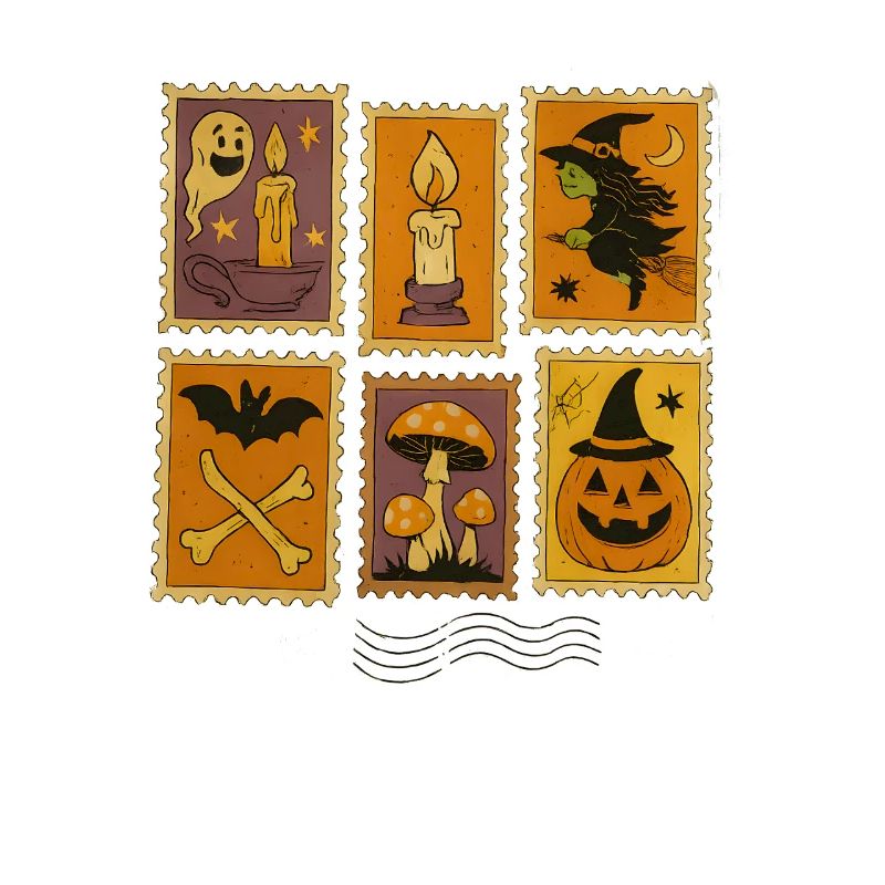 Sorcière d’Halloween et citrouille autocollant ensemble