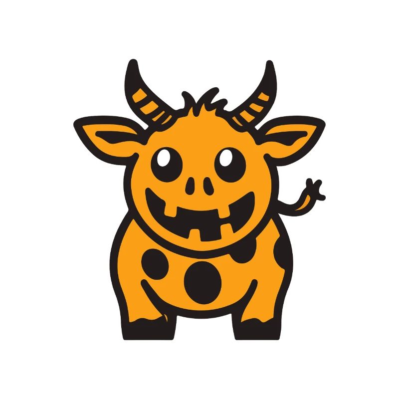 Kuh Halloween Comic Lustig