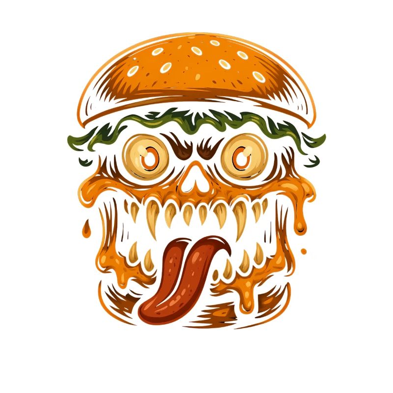 Burger Schädel Monster