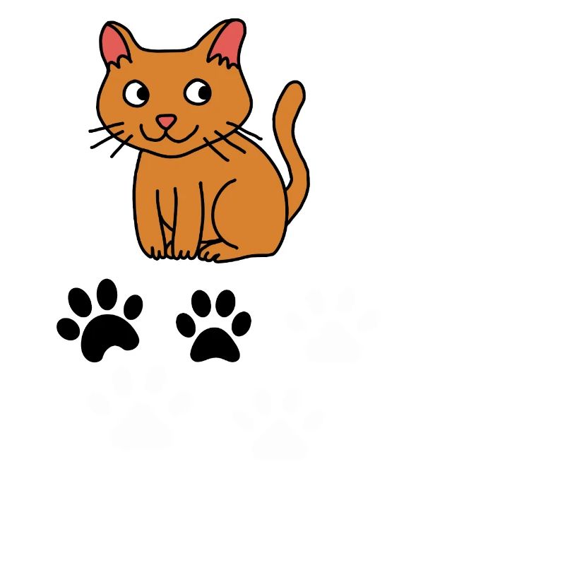 Empreintes curieuses de chat et de pattes