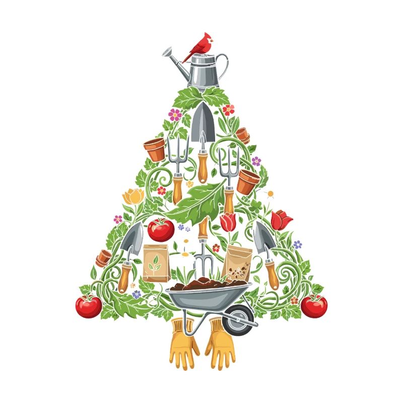 Garden Tool Triangle Design Christmas Tree
