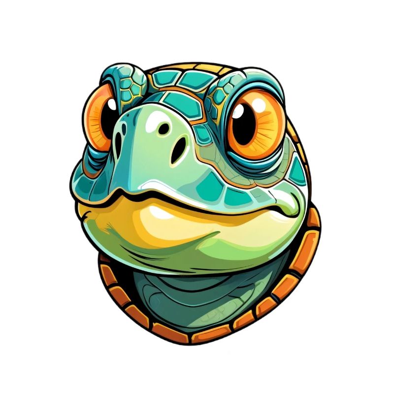 Cheerful Cartoon Turtle