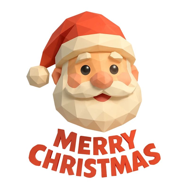 Polygon Weihnachtsmann – Modern Merry Christmas