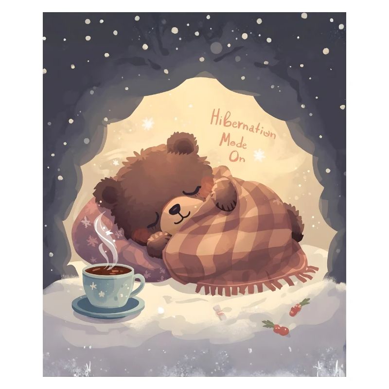 Hibernation Mode On Bear Cozy Night