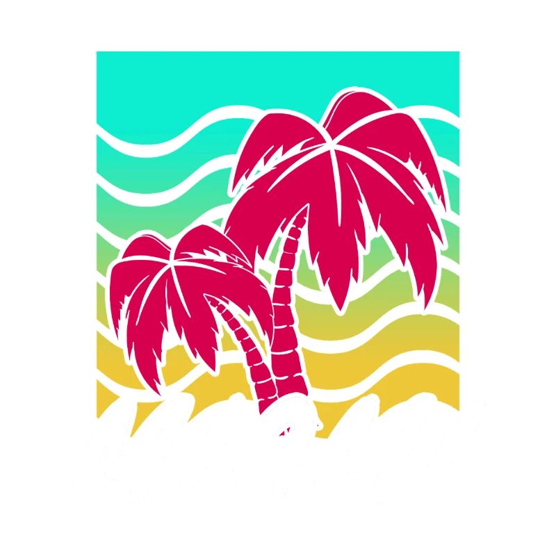 Miami Palm Trees Neon Gradient