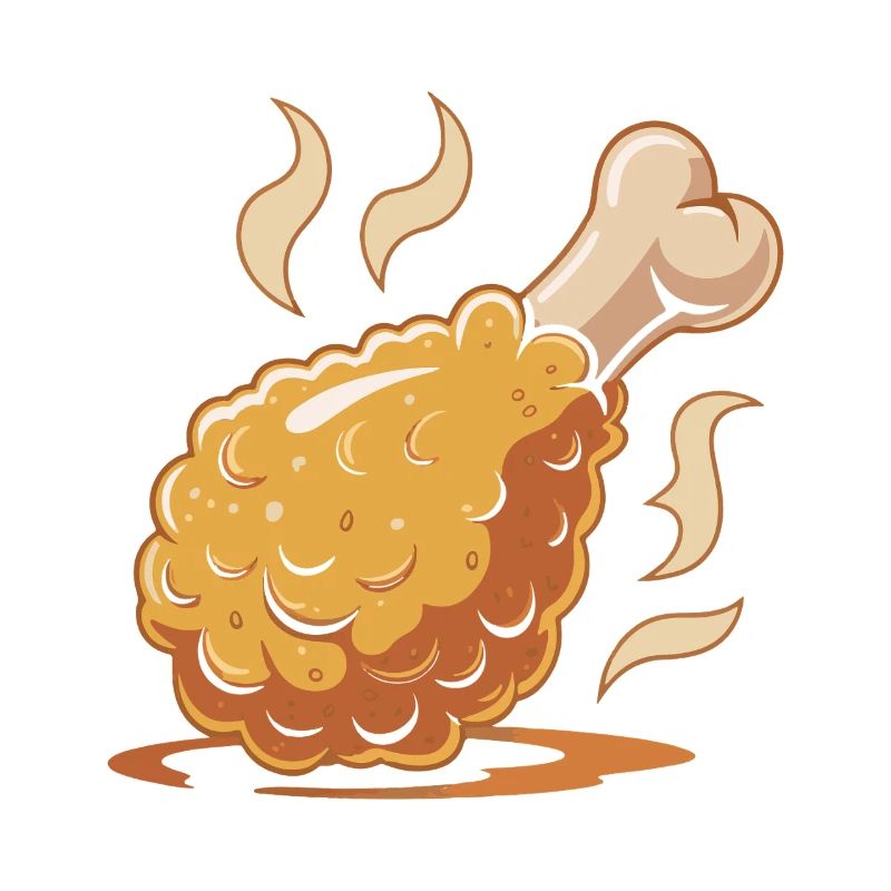 Crispy Chicken Leg Cartoon