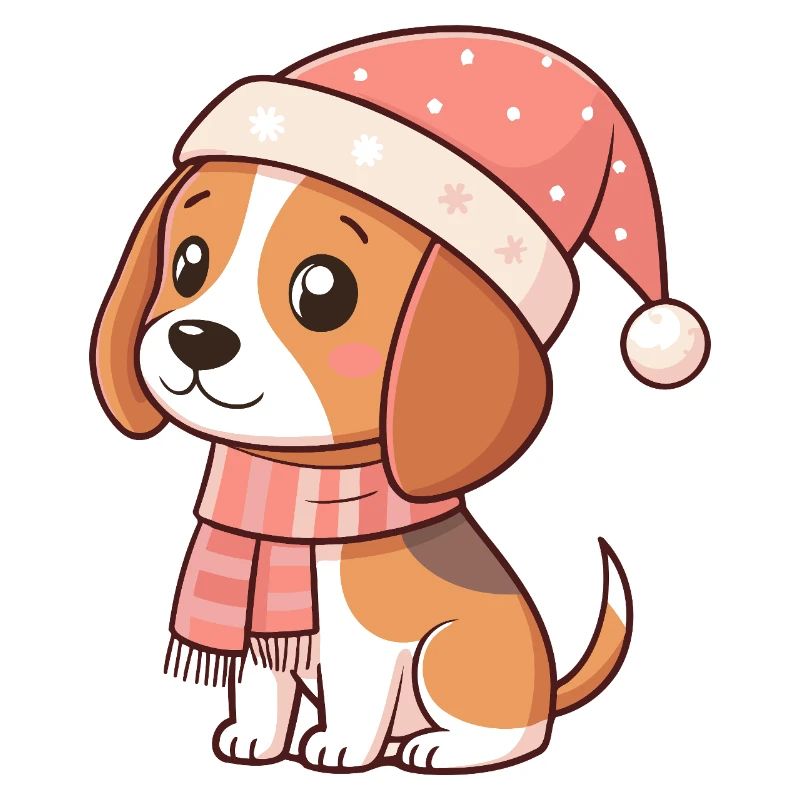 Chien beagle Noël