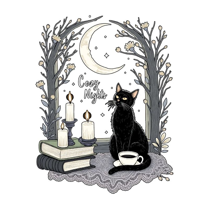Cozy Nights Cozy Goth Katze