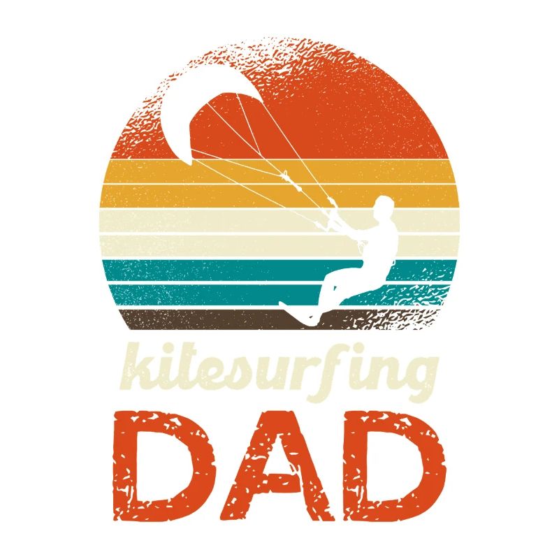 Kitesurfing Dad Retro Logo