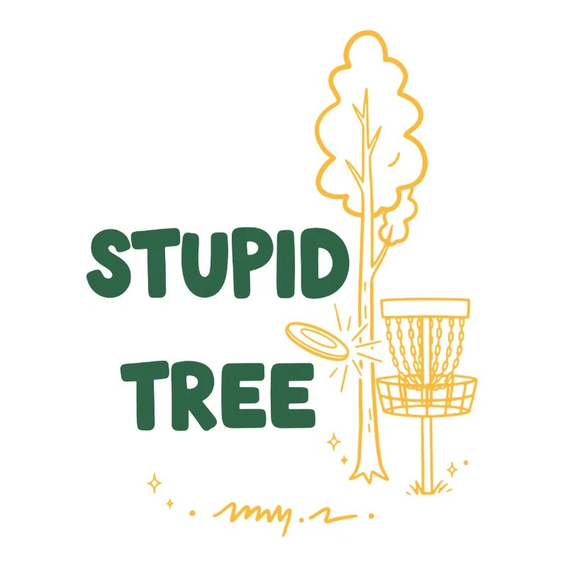 Blöder Baum lustiger Discgolfer Frisbee Golf