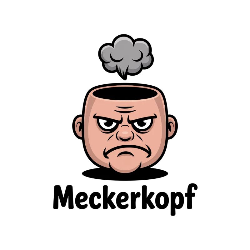 Meckerkopf Genervtes Grumpy Comic Gesicht