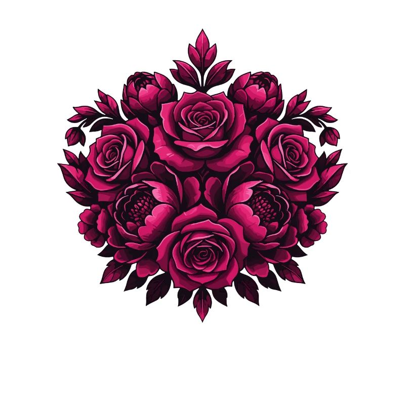 Mandala de fleurs roses