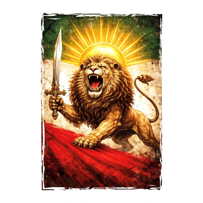 Löwe Persien Iran Flagge