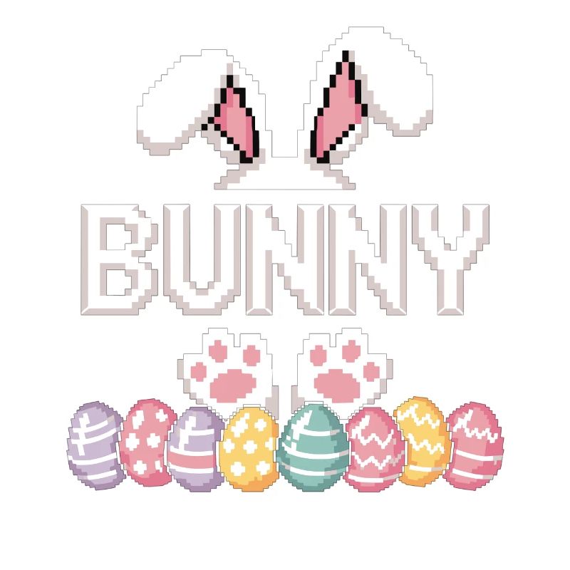Easter Bunny Bunny Shirt – Retro Pixel Easter Motif