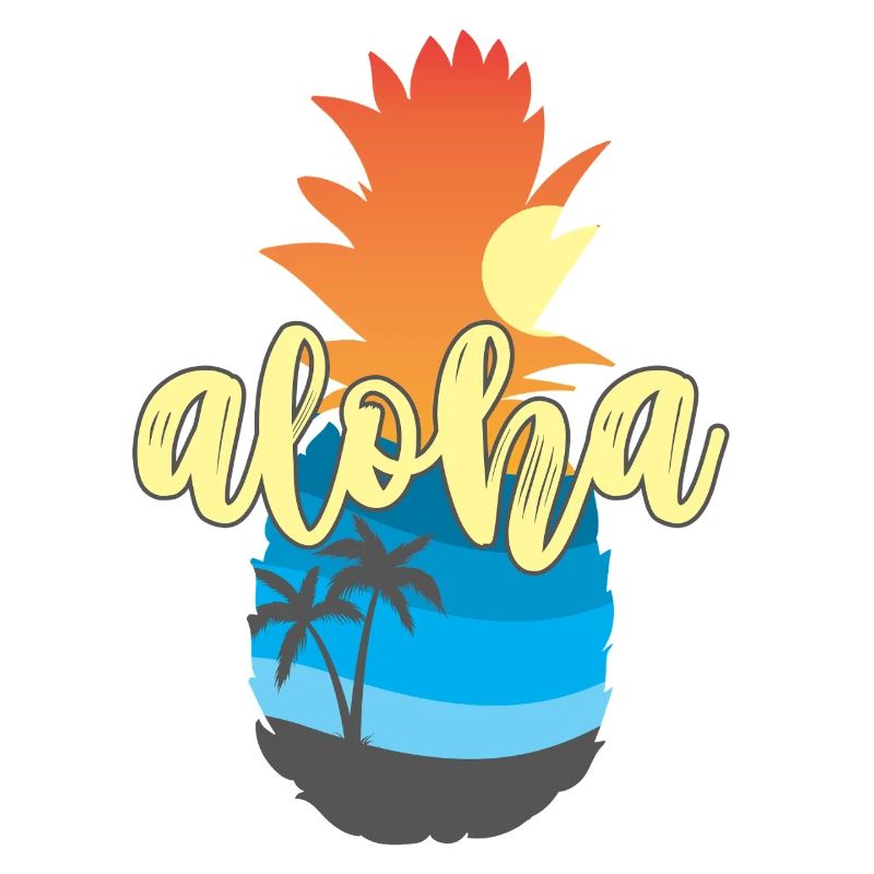 Aloha Sunset Pineapple – Ambiances de la plage d’Hawaï