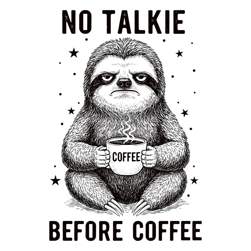 Pas de conversation devant le paresseux amateur de café