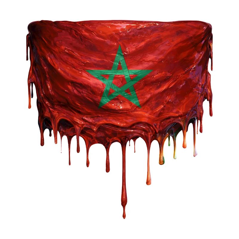 Morocco Flag Drop Art