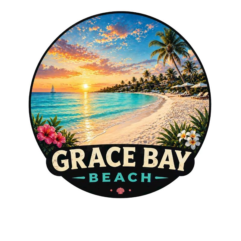 Vacances de vacances dans les Caraïbes à Grace Bay Beach Coucher de soleil