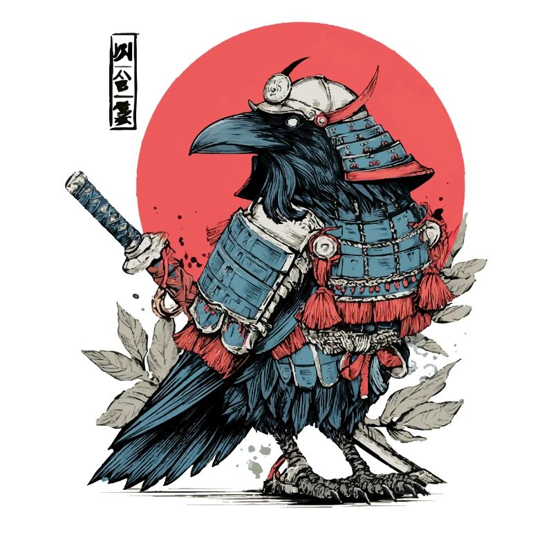 Karmesinrote Samurai-Rabenrüstung