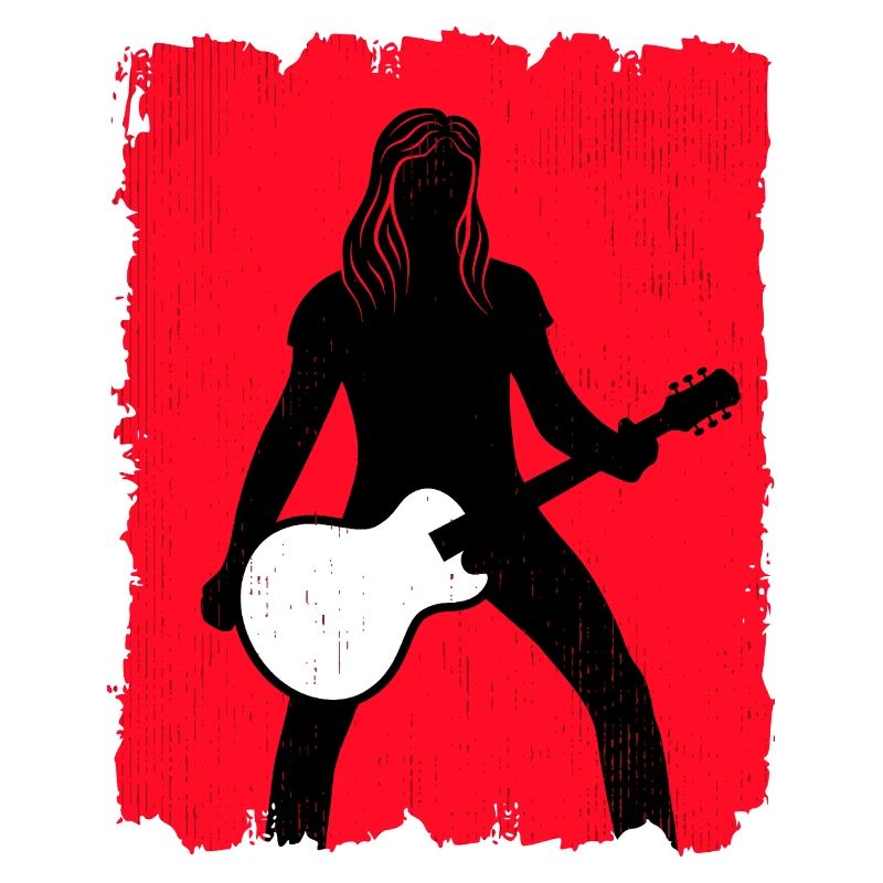 Affiche graffiti de la silhouette du guitariste