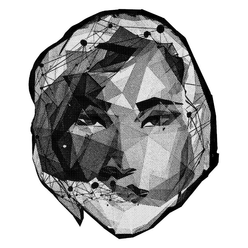 LOWPOLY WOMAN #1 - black & white