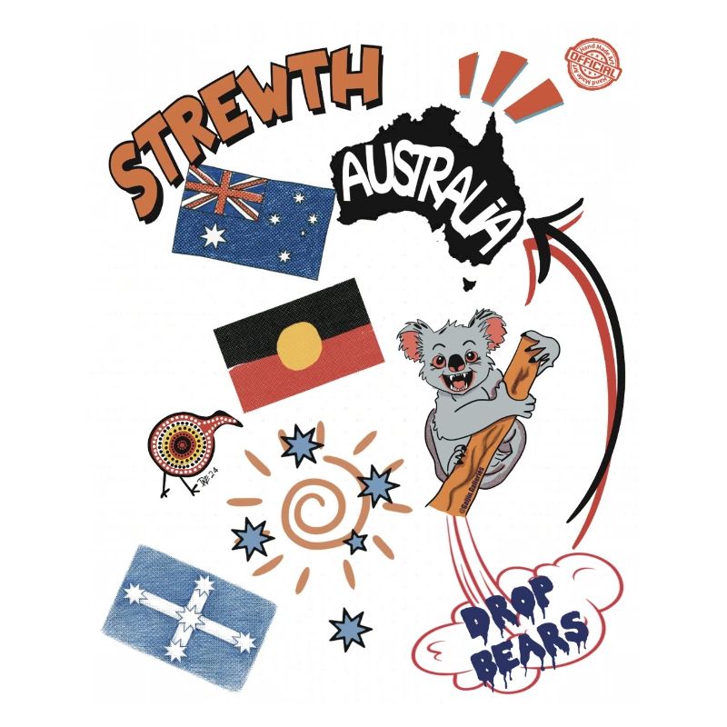 Australian Collage Strewth & Drop bears