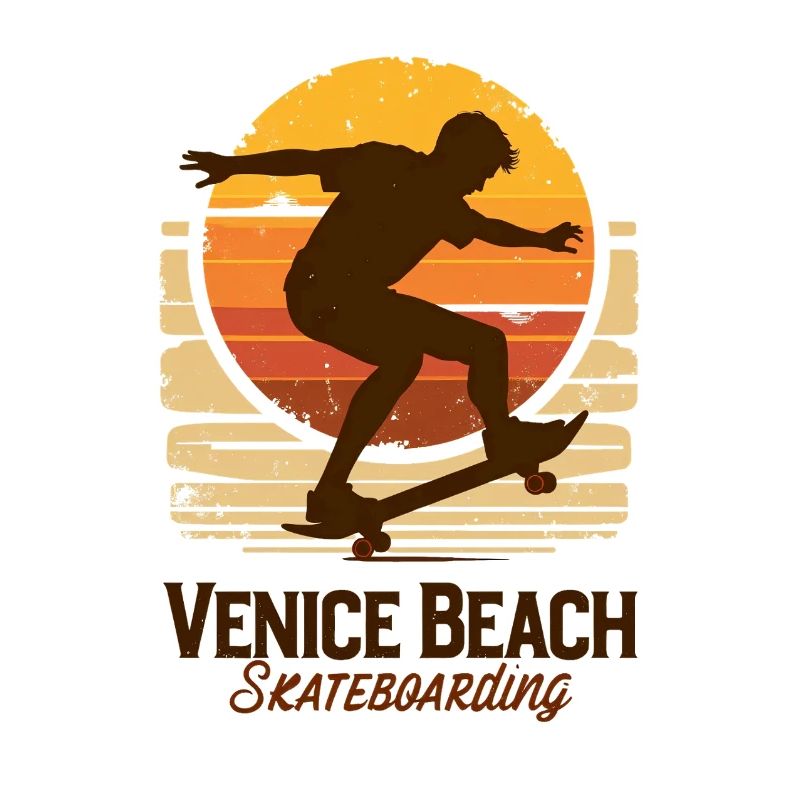 Venice Beach Skateboard Sunset