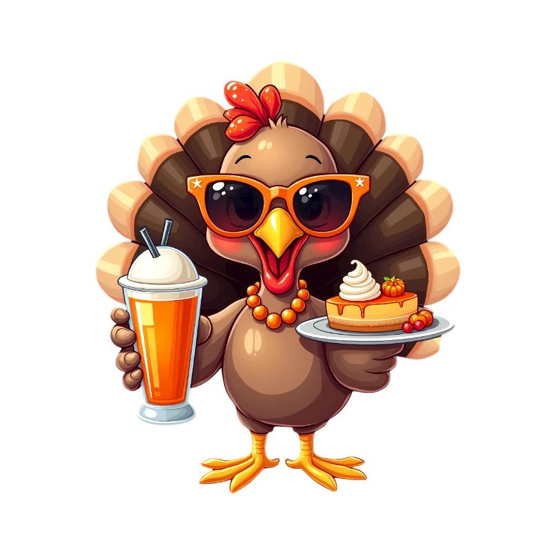 Dinde de Thanksgiving avec lunettes de soleil