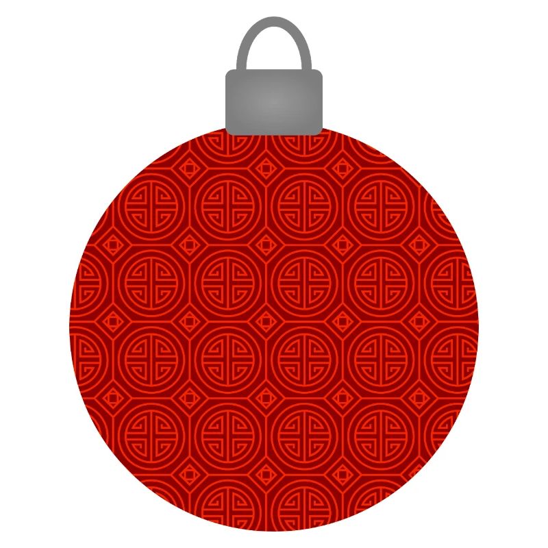 Rotes Rundmuster Weihnachtskugel